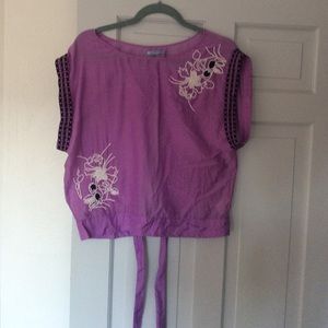 3 for $10 Anthropologie Leifnotes Beaded Linen Top